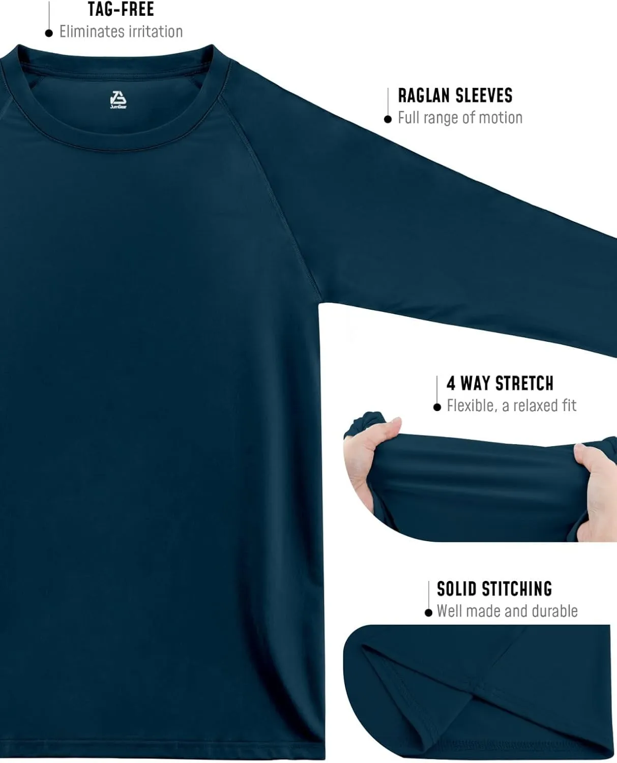 Rash Guard for Men UPF 50  UV Sun Protection Swim Shirts Long Sleeve Quick Dry Lightweight Fishing Running Water Shirts