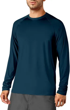 Rash Guard for Men UPF 50  UV Sun Protection Swim Shirts Long Sleeve Quick Dry Lightweight Fishing Running Water Shirts