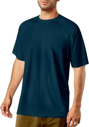 Rash Guard for Men UPF 50  UV Sun Protection Swim Shirts Short Sleeve Quick Dry Lightweight Fishing Running Water Shirts