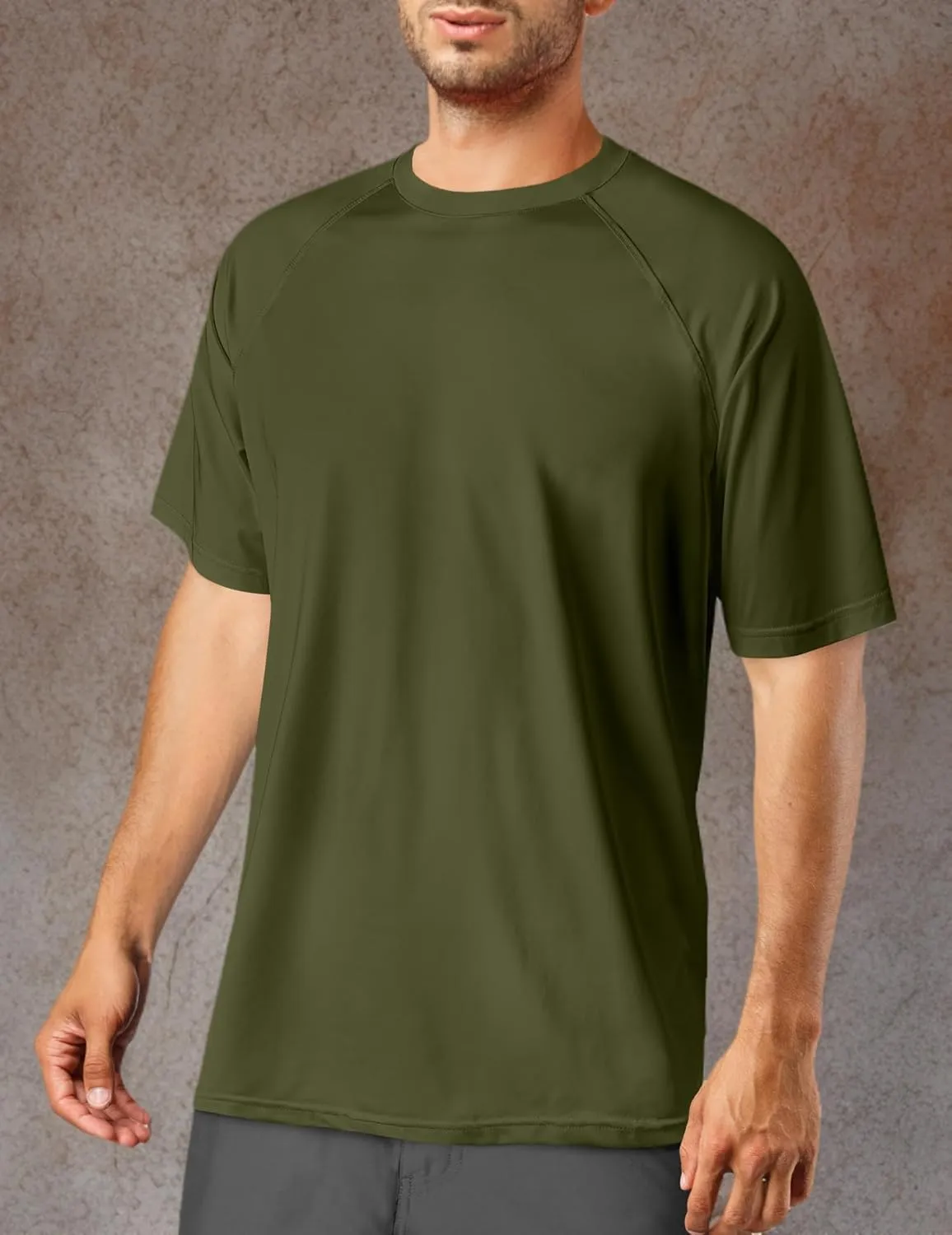 Rash Guard for Men UPF 50  UV Sun Protection Swim Shirts Short Sleeve Quick Dry Lightweight Fishing Running Water Shirts
