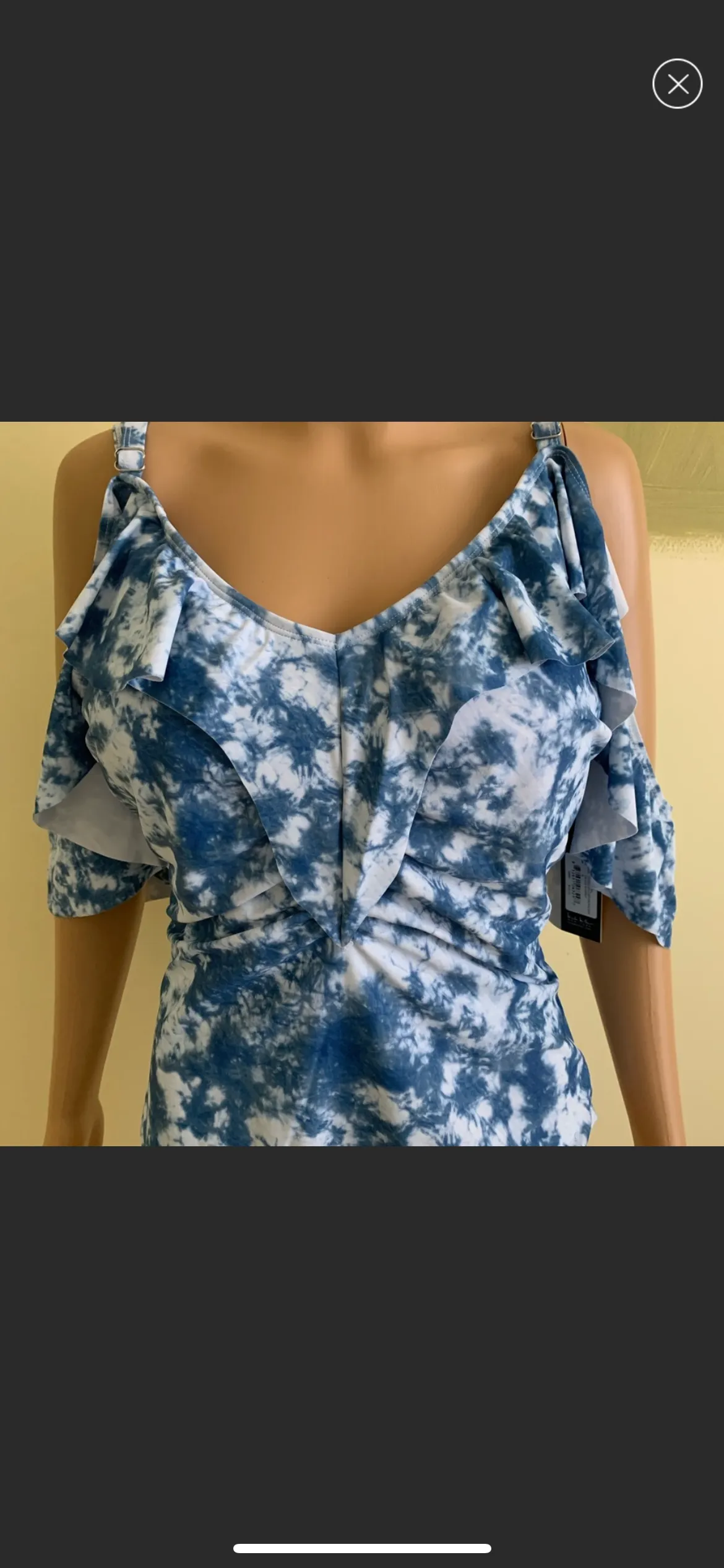 Ruffled Cold Shoulder One-Piece Swi