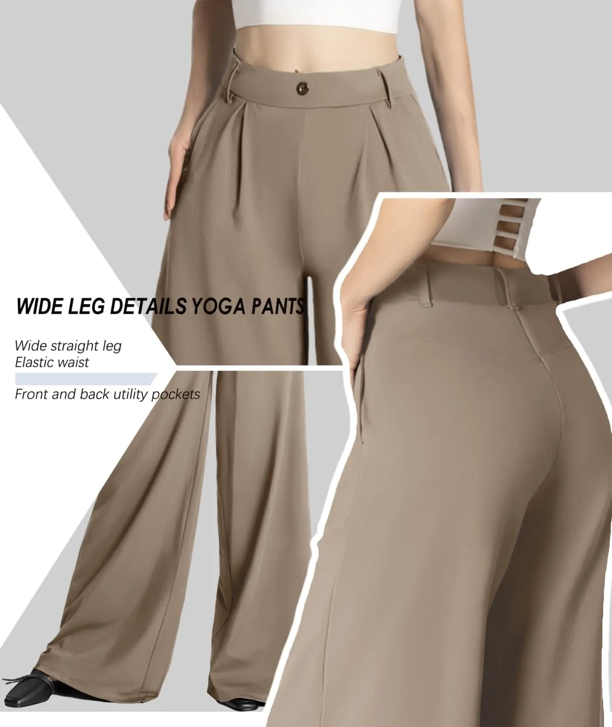 Safort Women's Wide Leg Pants Stretch Dress Pants Loose Leg Palazzo Trousers 28''/31''/34'' for Office Work Business