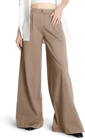 Safort Women's Wide Leg Pants Stretch Dress Pants Loose Leg Palazzo Trousers 28''/31''/34'' for Office Work Business
