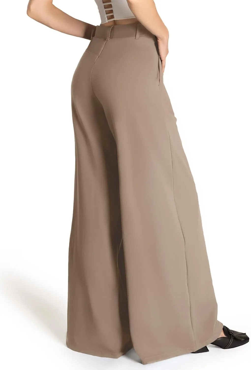 Safort Women's Wide Leg Pants Stretch Dress Pants Loose Leg Palazzo Trousers 28''/31''/34'' for Office Work Business