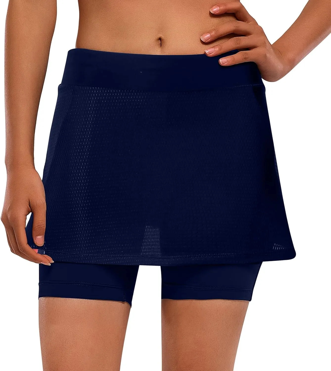 Santic Women's Cycling Skirts with Padded Shorts,Summer Breathable Reflective Bike Skirts