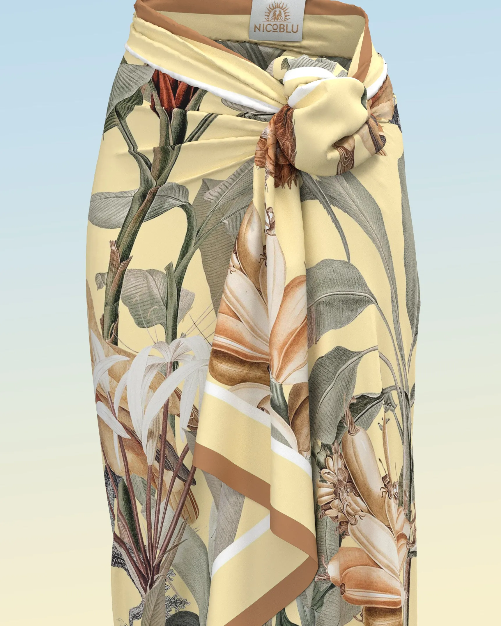 Savanna Silk-Cotton Pareo in Tropical Oasis Print