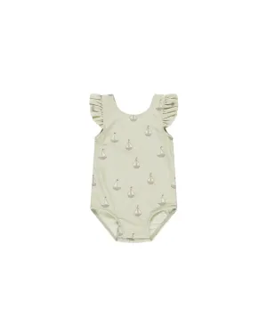 Scoop Back One-Piece, Sailboats