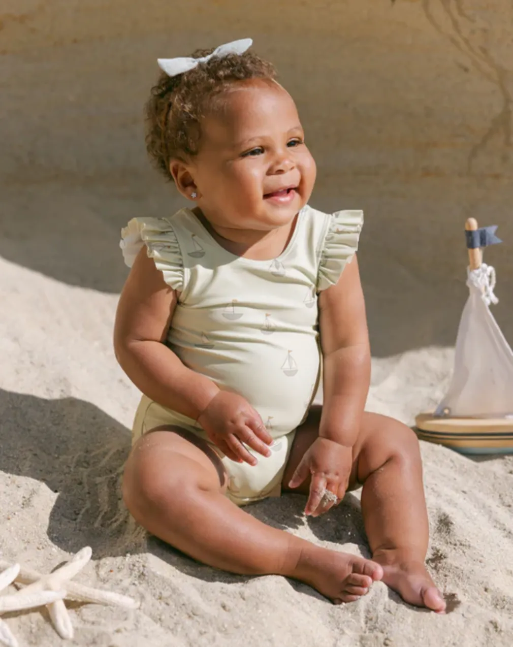Scoop Back One-Piece, Sailboats