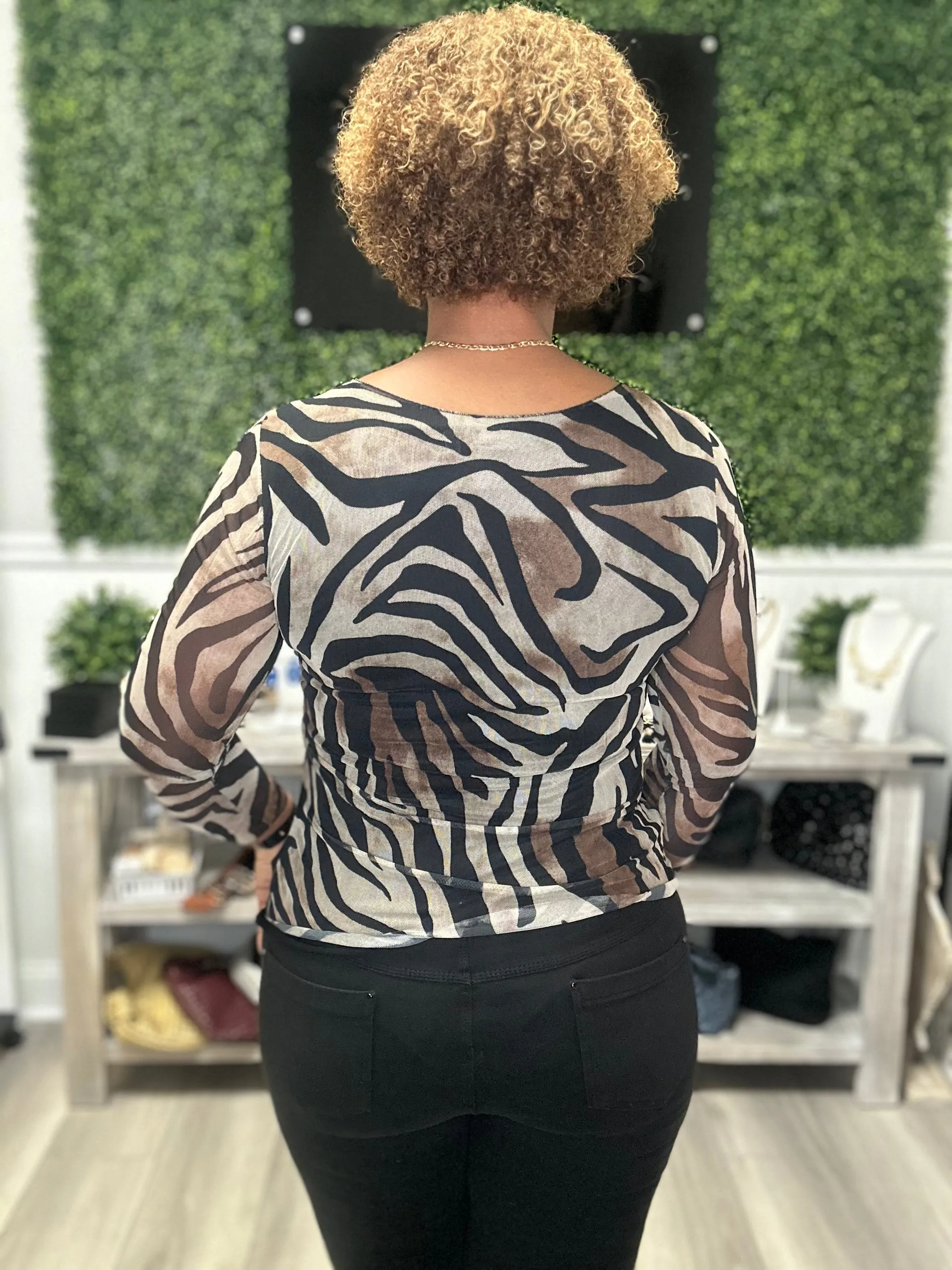 Sheer 3/4 sleeve Top