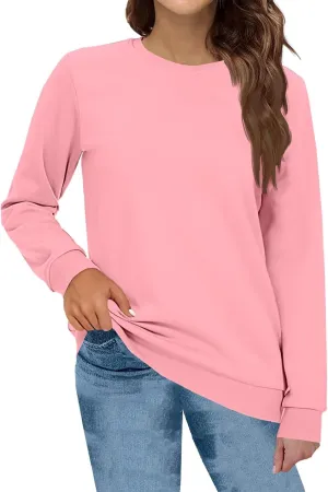 slqdgmryz Crew Neck Sweatshirts Women Preppy Fleece Y2k Hoodie Oversized Crewneck Sweatshirt Cute Winter Clothes Outfits