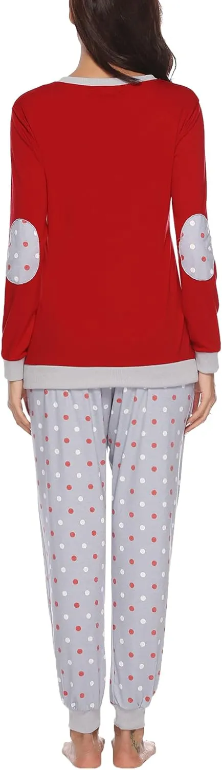 Soft Womens Pajama Sets Cotton Long Sleeve Pj Sets Comfy 2 Piece Sleepwear Cozy Loungewear Nightwear With Pockets