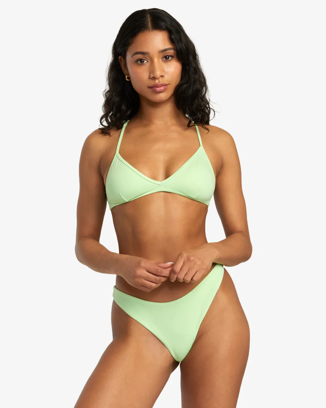 Solid Triangle Crossback Bikini Top - Glow