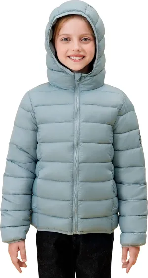 SOLOCOTE Girls Winter Coats Lightweight Water-Resistant Windproof Packable Hooded Down Like Padding Jacket 4-12 Years