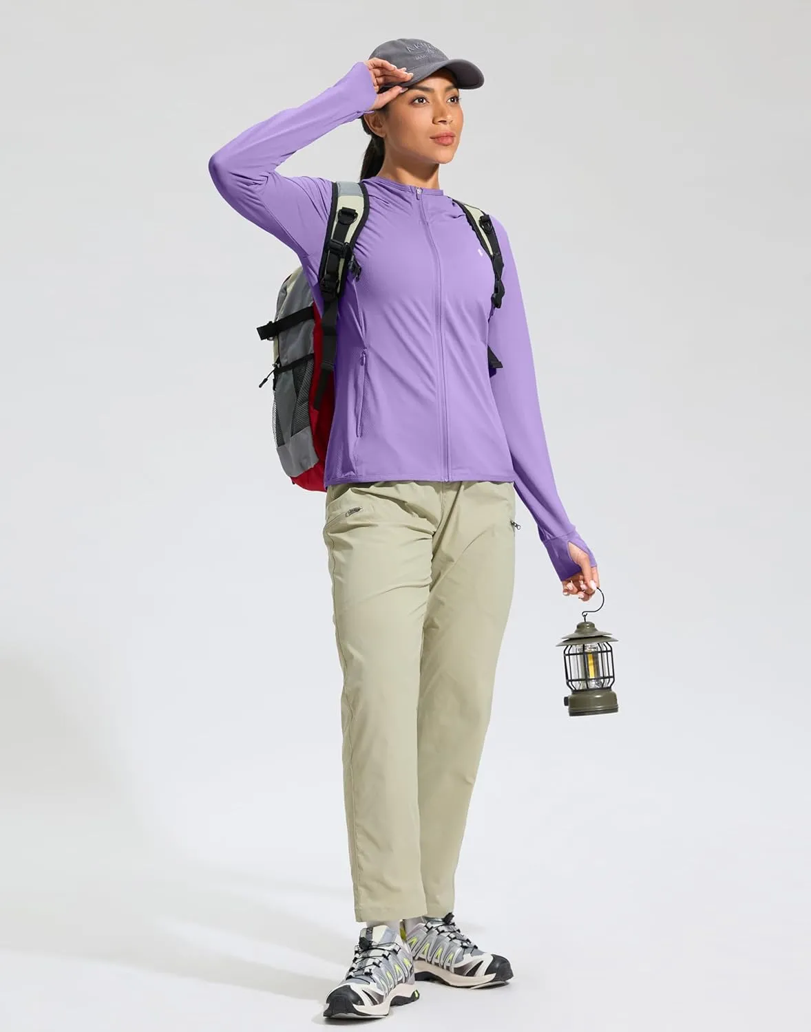 Soothfeel Women's UPF 50  Sun Protection Hoodie Jacket Lightweight Long Sleeve Sun Shirt for Women with Pocket Hiking Outdoor