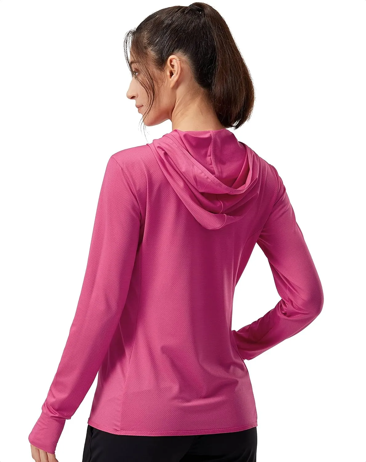 Soothfeel Women's UPF 50  Sun Protection Hoodie Jacket Lightweight Long Sleeve Sun Shirt for Women with Pocket Hiking Outdoor