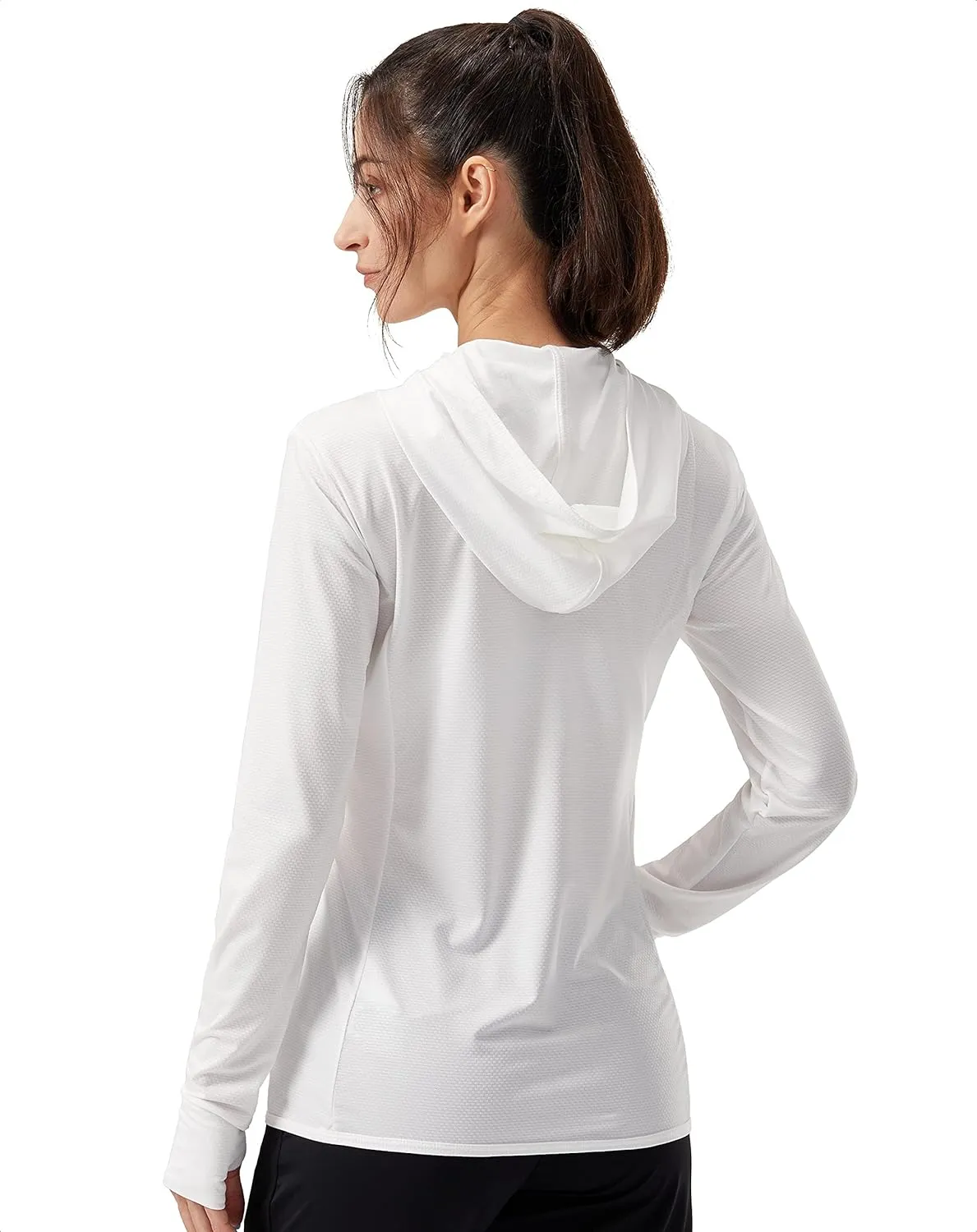 Soothfeel Women's UPF 50  Sun Protection Hoodie Jacket Lightweight Long Sleeve Sun Shirt for Women with Pocket Hiking Outdoor