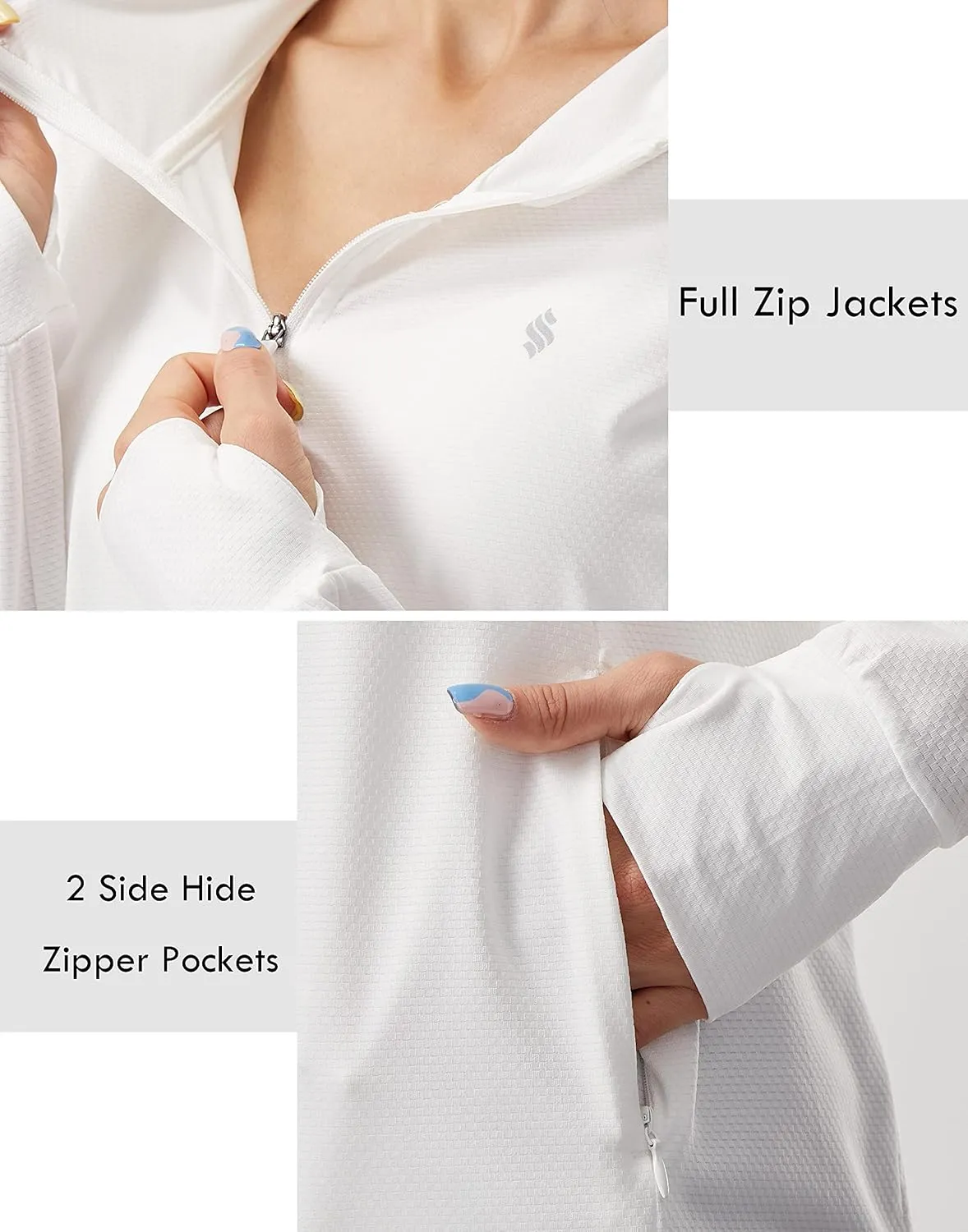 Soothfeel Women's UPF 50  Sun Protection Hoodie Jacket Lightweight Long Sleeve Sun Shirt for Women with Pocket Hiking Outdoor