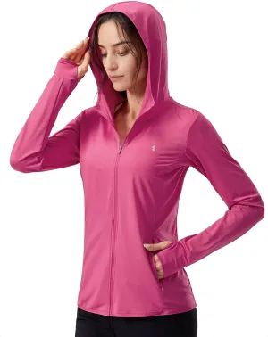 Soothfeel Women's UPF 50  Sun Protection Hoodie Jacket Lightweight Long Sleeve Sun Shirt for Women with Pocket Hiking Outdoor