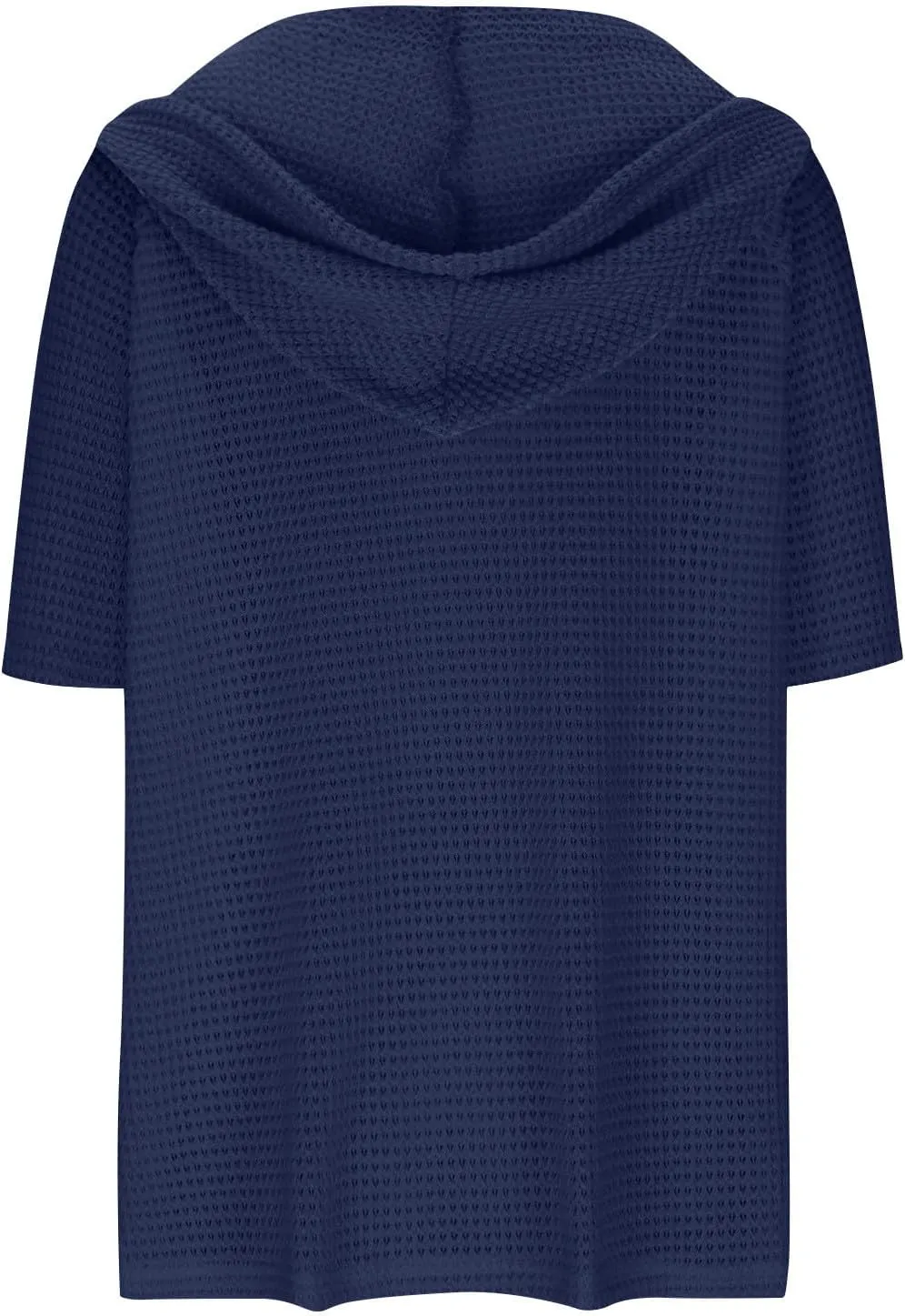 Spring Resort Wear Outfits Vacation Waffle Knit Tops Trendy 2025 Fashion Trends Cute Short Sleeve Hoodie Oversized