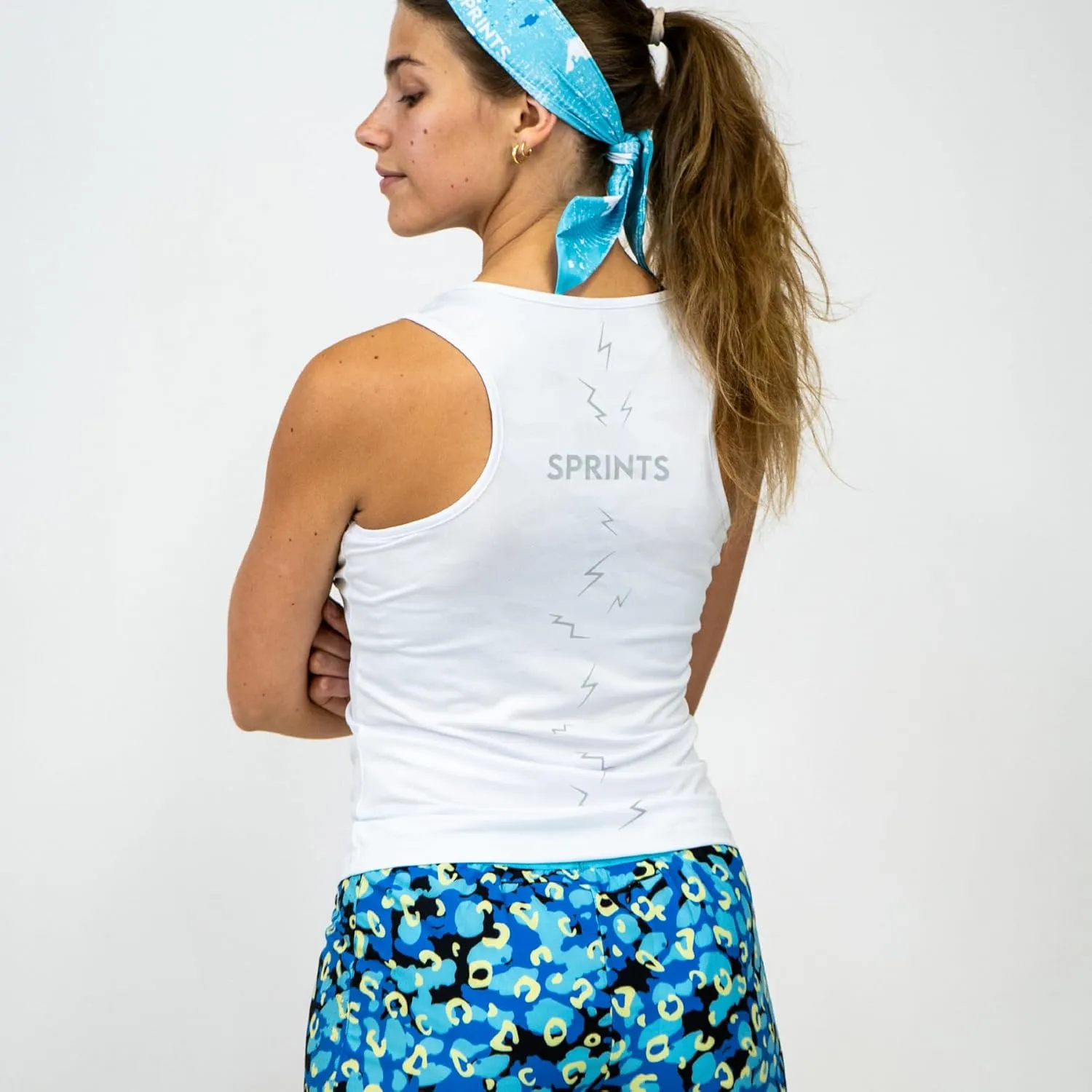Sprints Women's High-Waisted Running Shorts with Liner, Back Pocket & Drawcord, Ultralight & Breathable