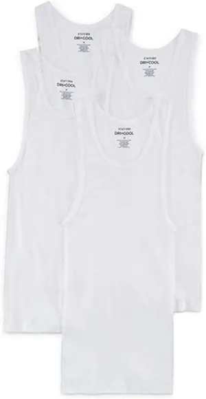 Stafford 4 Pair Dry Cool A-Shirts Tall