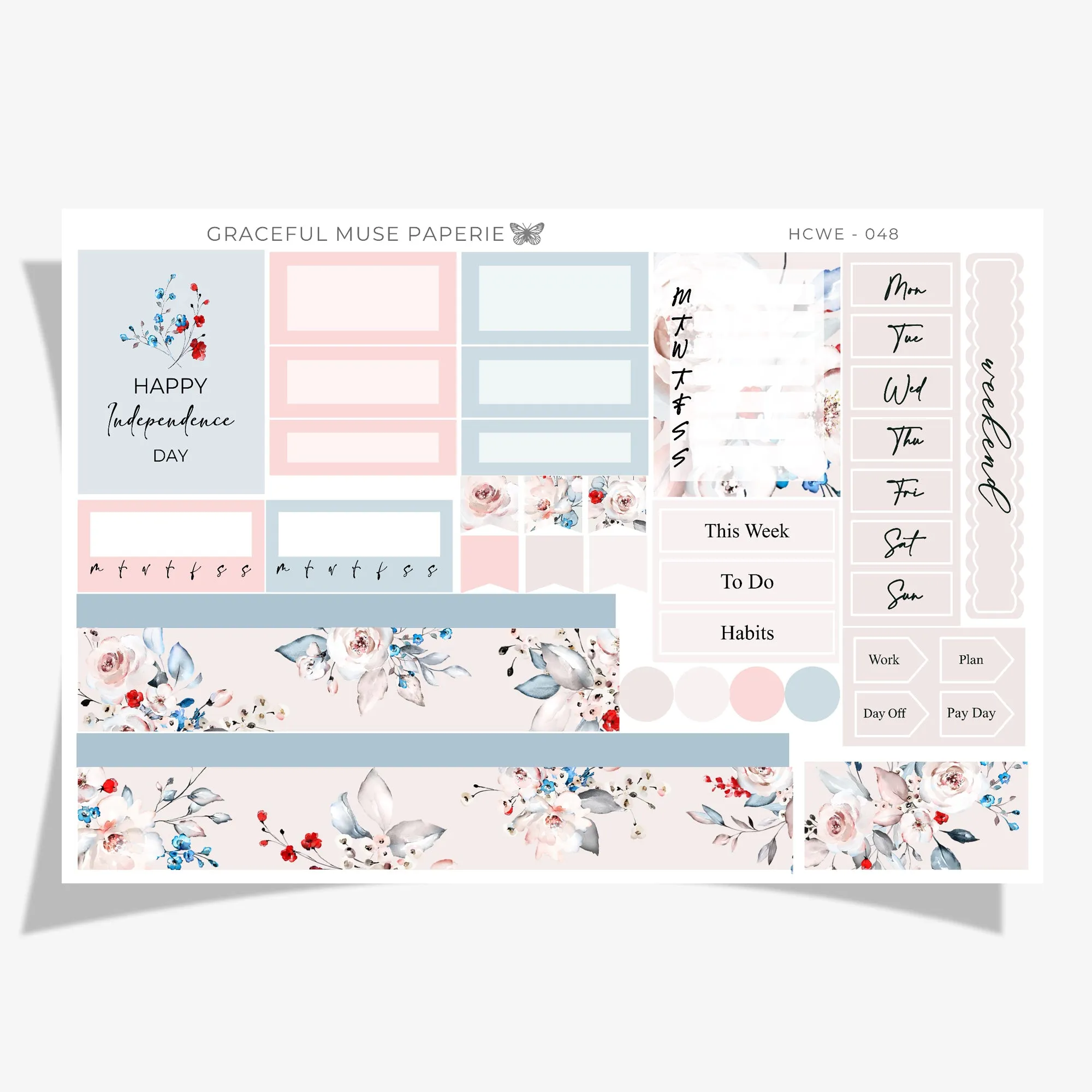 Star Spangled | Hobonichi Cousin Weekly Sticker Kit