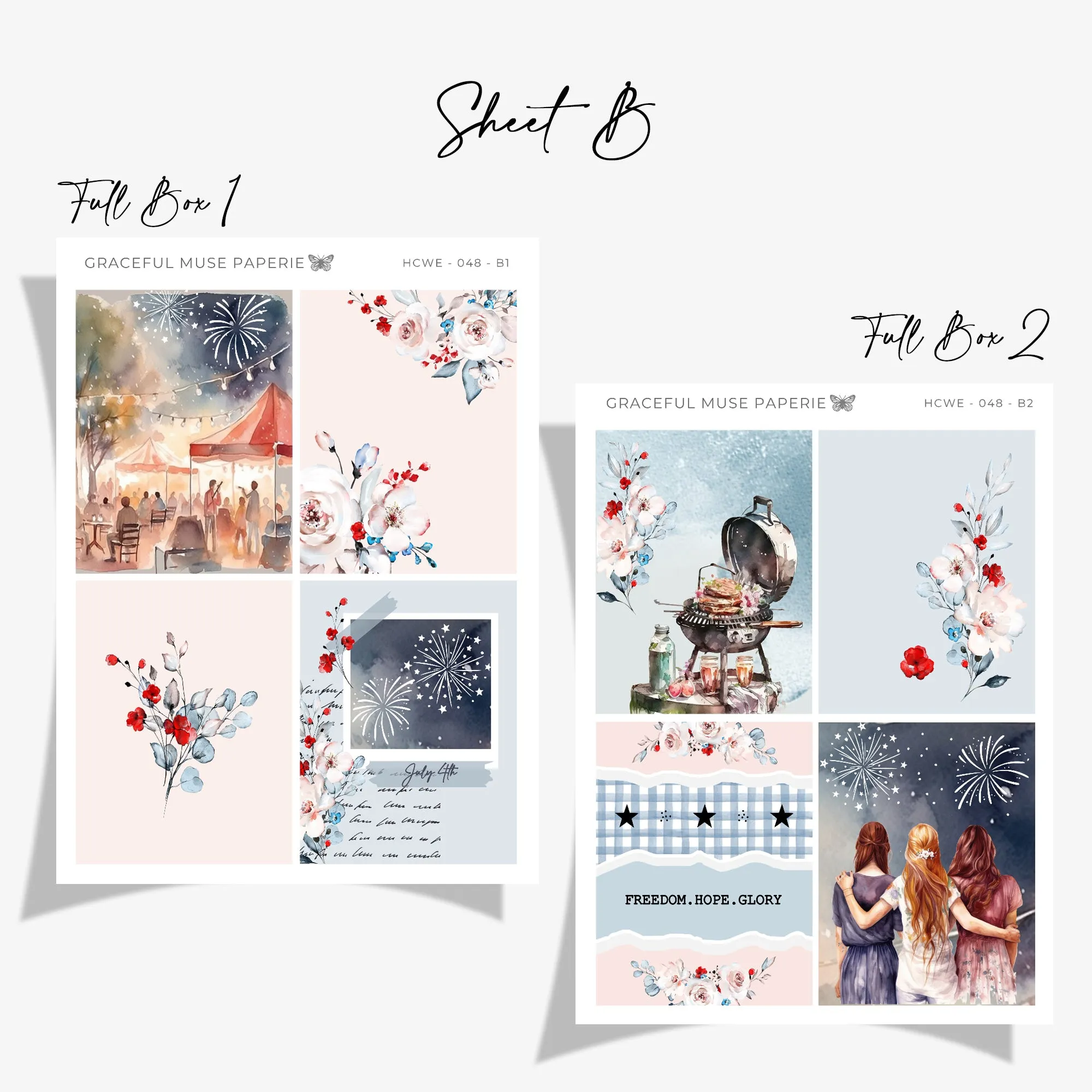 Star Spangled | Hobonichi Cousin Weekly Sticker Kit