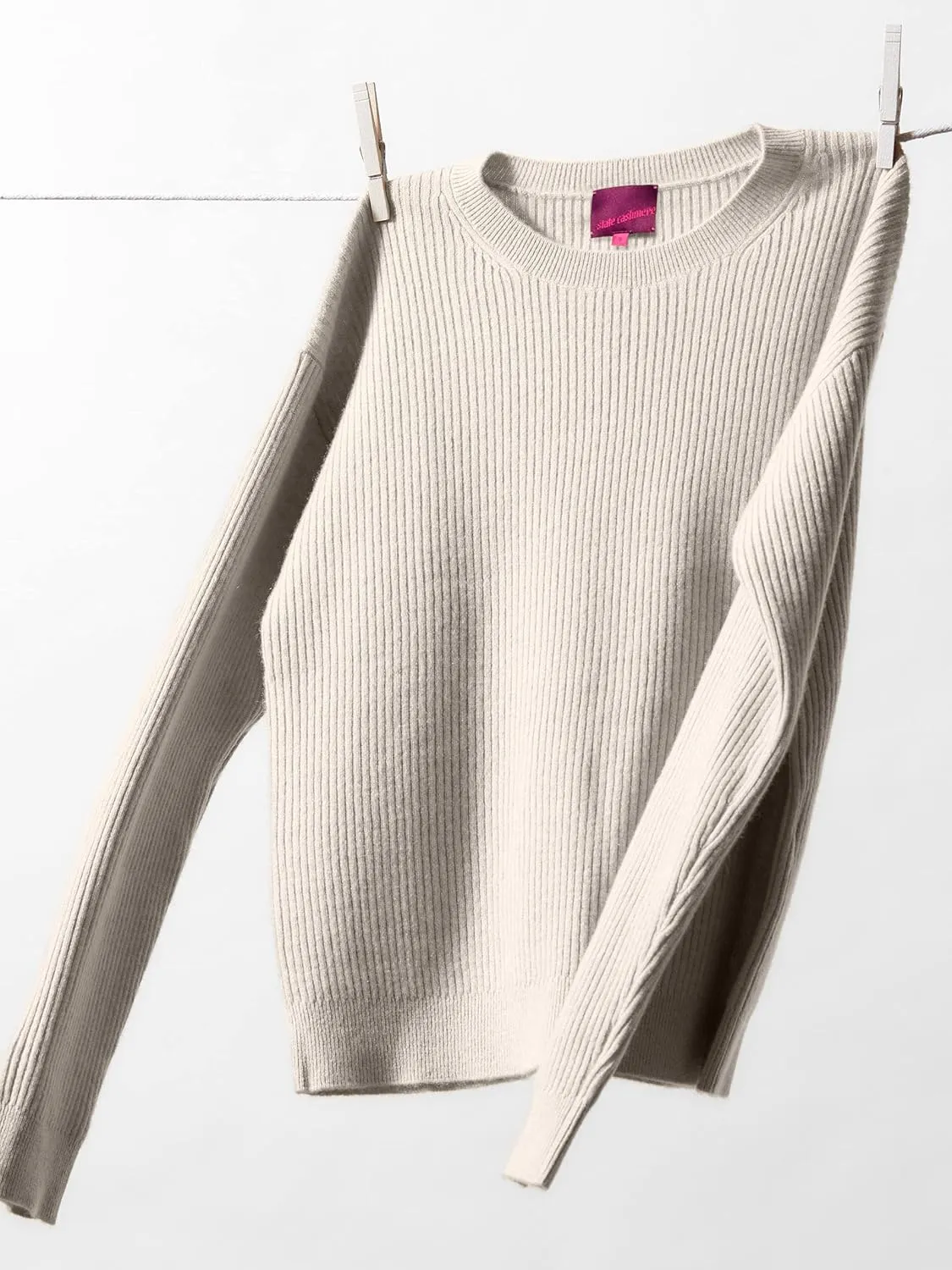 State Cashmere Womens Loungewear Set 100% Pure Cashmere Ribbed Sweater and Jogger Pants (Tops and Bottoms Sold Separately)