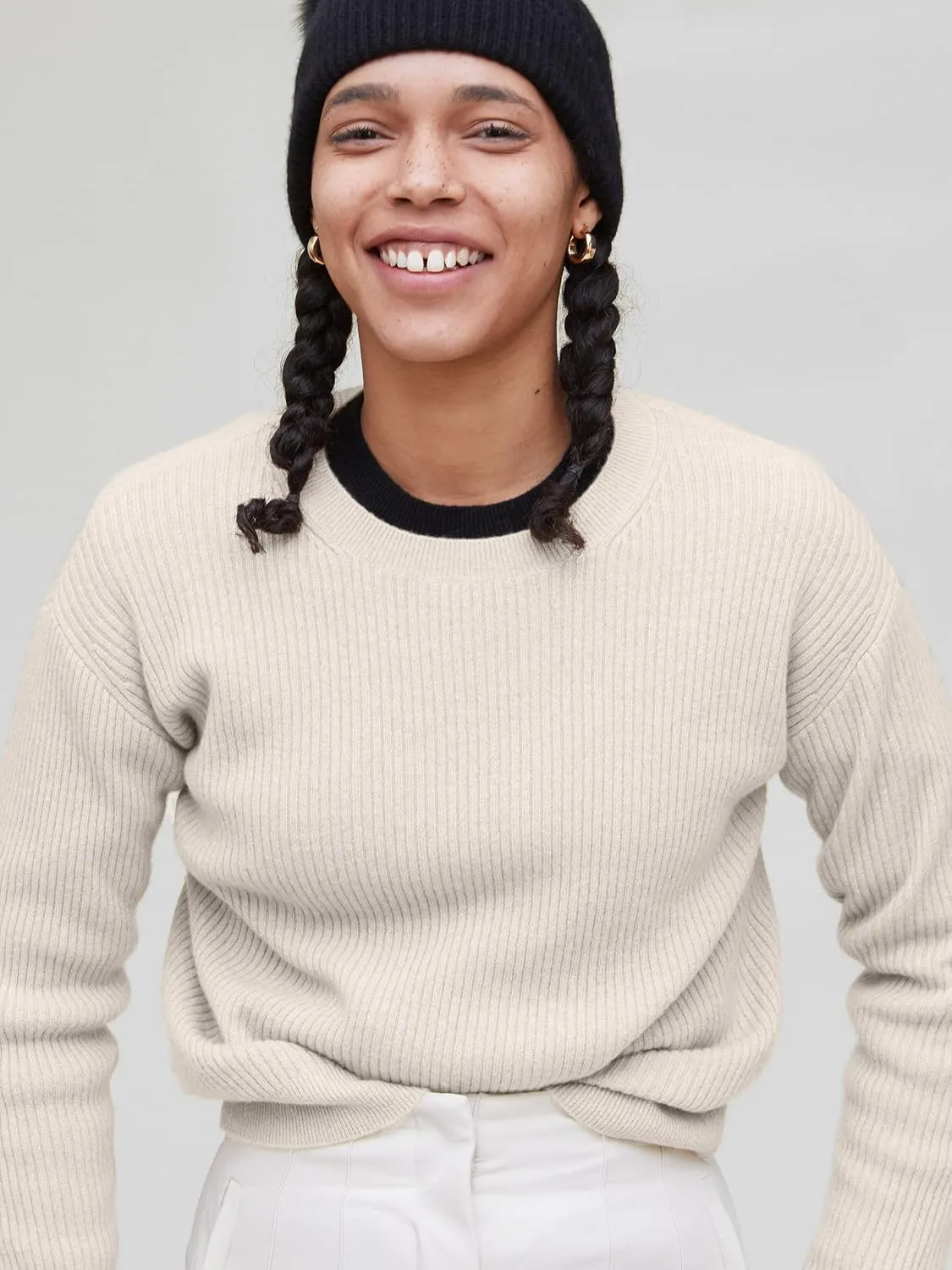 State Cashmere Womens Loungewear Set 100% Pure Cashmere Ribbed Sweater and Jogger Pants (Tops and Bottoms Sold Separately)