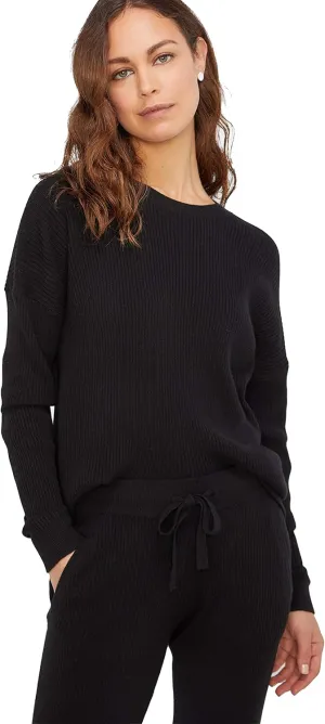 State Cashmere Womens Loungewear Set 100% Pure Cashmere Ribbed Sweater and Jogger Pants (Tops and Bottoms Sold Separately)