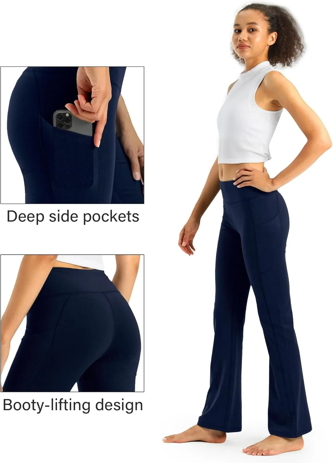 Stelle Women High Waisted Leggings with Pockets 30" Tummy Control Workout Running Yoga Pants