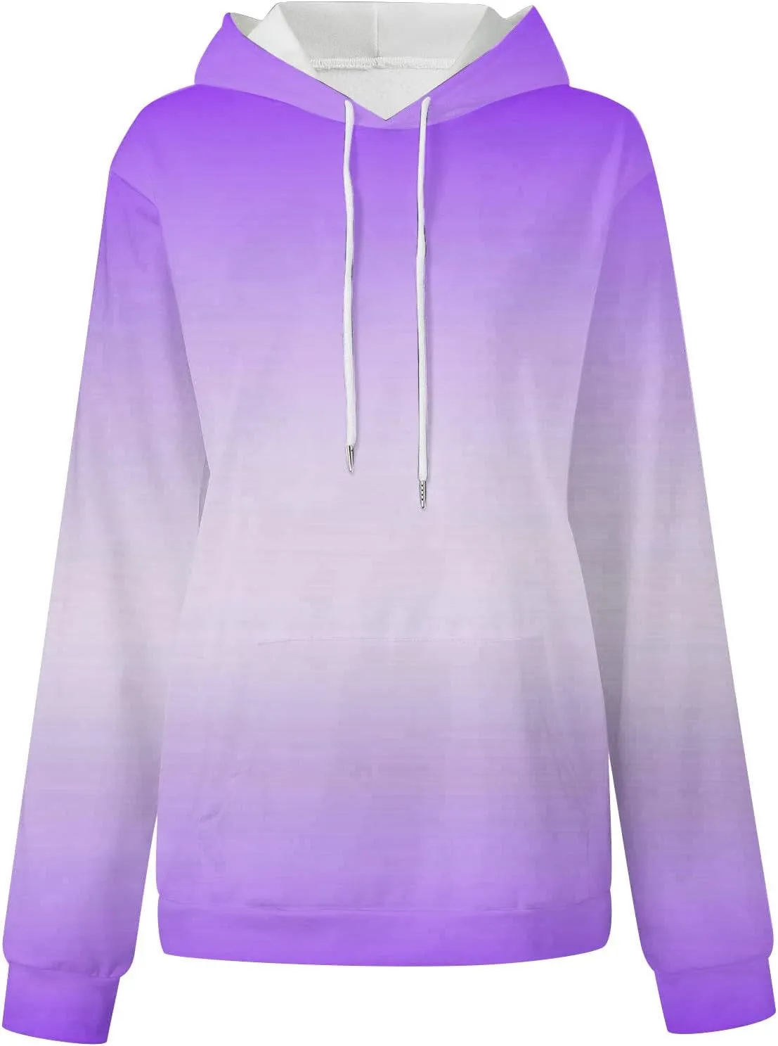 Stessotudo Womens Hoodies 2023 Casual Gradient Long Sleeve Oversized Sweatshirts Pocketed Aesthetic Fashion Pullover Tops