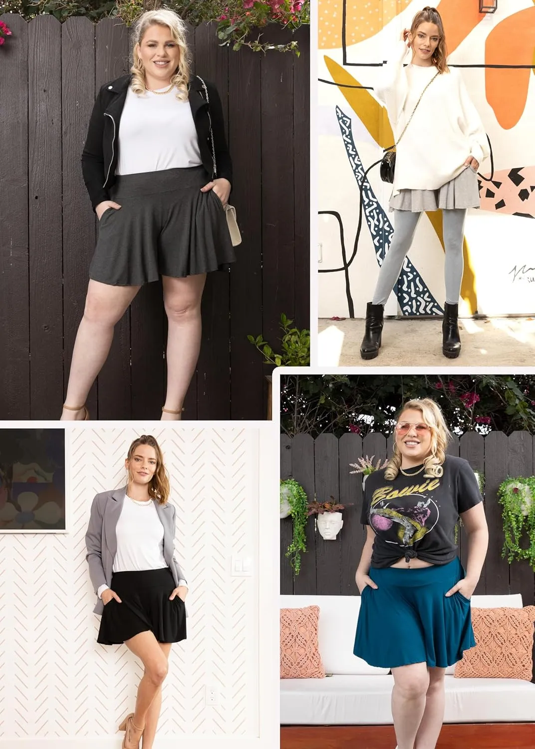 STRETCH IS COMFORT Womens and Plus Size Flowy Wide Leg Shorts with Pockets | S-5X