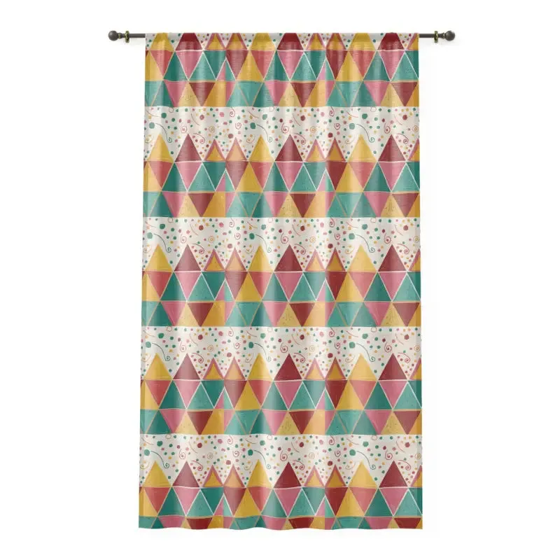 Stunning Bright Triangular Pattern Window Curtains