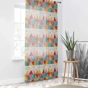Stunning Bright Triangular Pattern Window Curtains