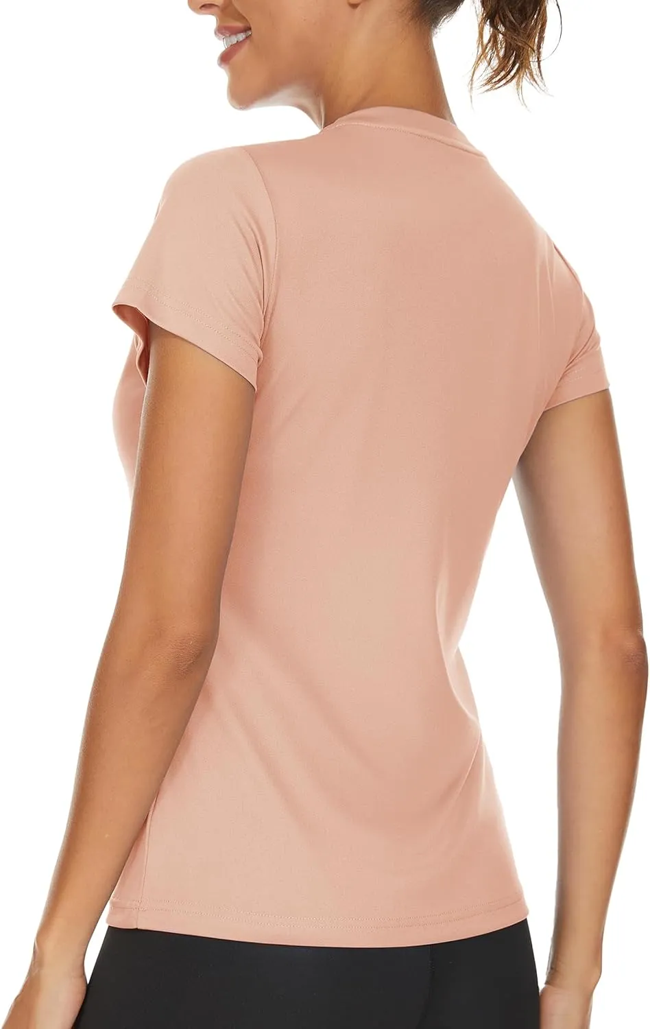 TACVASEN Workout Tops for Women UPF 50  Sun Protection V-Neck T Shirts Short Sleeve Quick Dry Athletic Running Shirts
