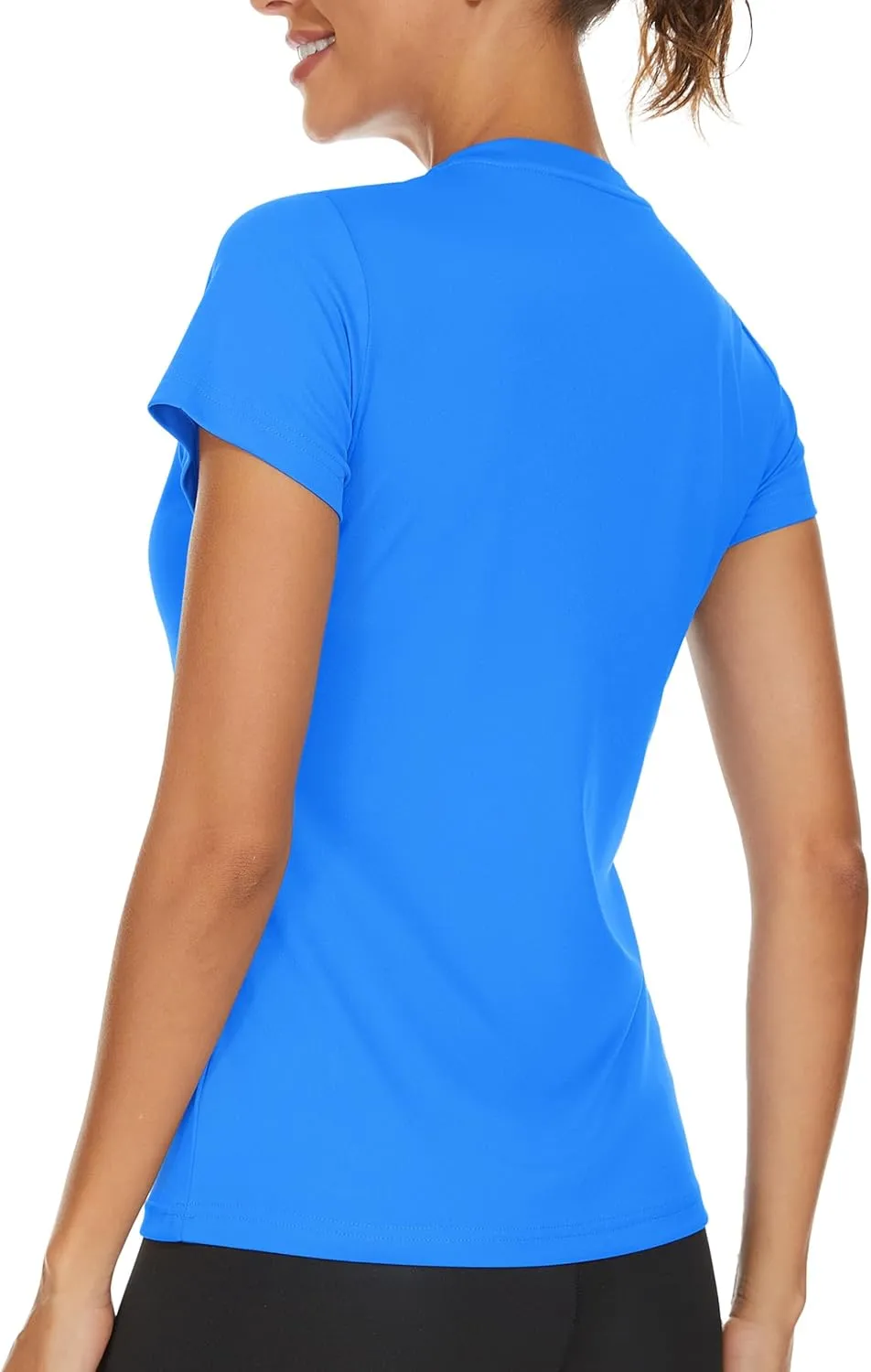 TACVASEN Workout Tops for Women UPF 50  Sun Protection V-Neck T Shirts Short Sleeve Quick Dry Athletic Running Shirts