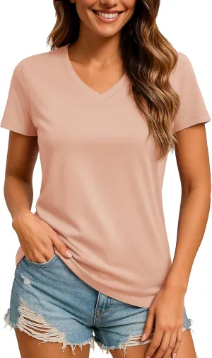 TACVASEN Workout Tops for Women UPF 50  Sun Protection V-Neck T Shirts Short Sleeve Quick Dry Athletic Running Shirts