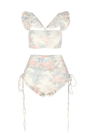 The Macaron Ruffle Bikini Top