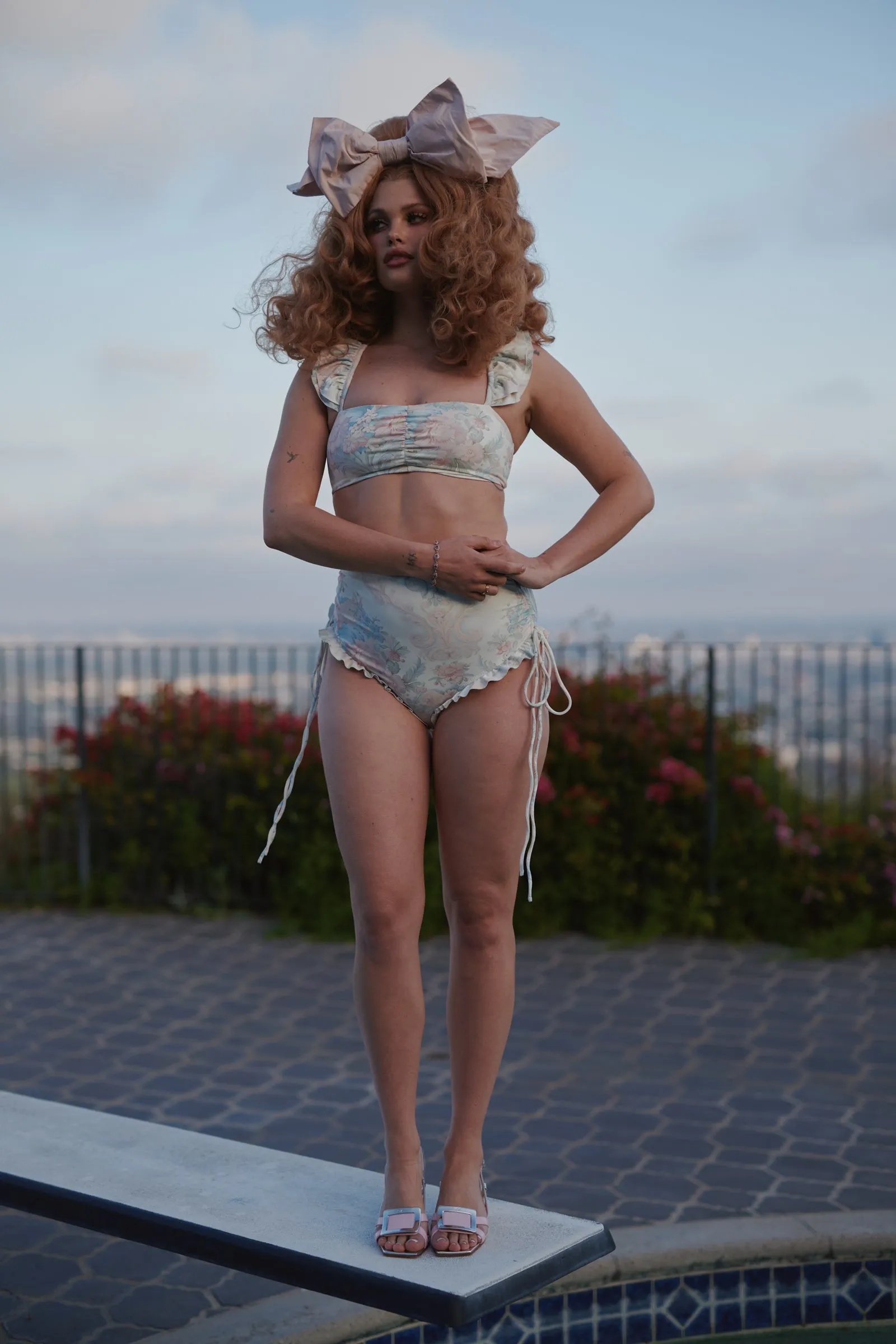 The Macaron Ruffle Bikini Top