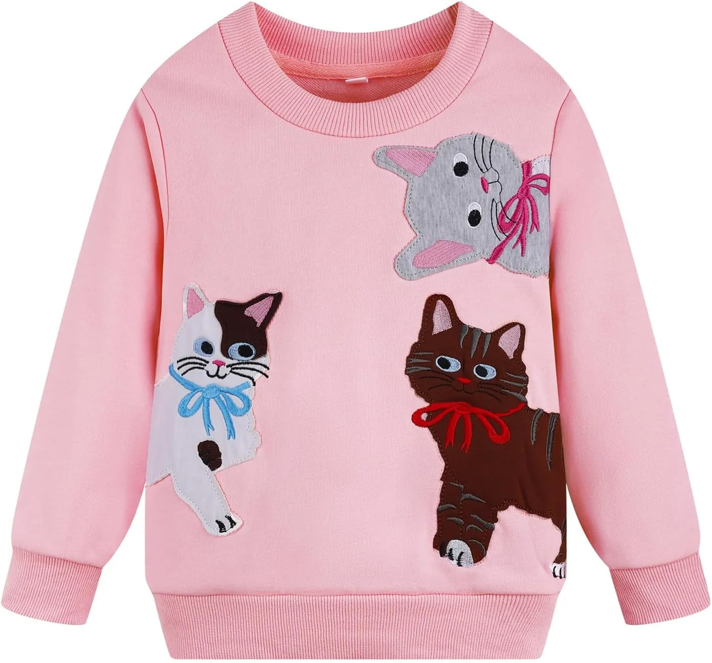 Toddler Baby Girls Sweatshirts Kids Winter Clothes Casual Long Sleeve Shirts Crewneck Pullover Sweater Tops 2T-7T