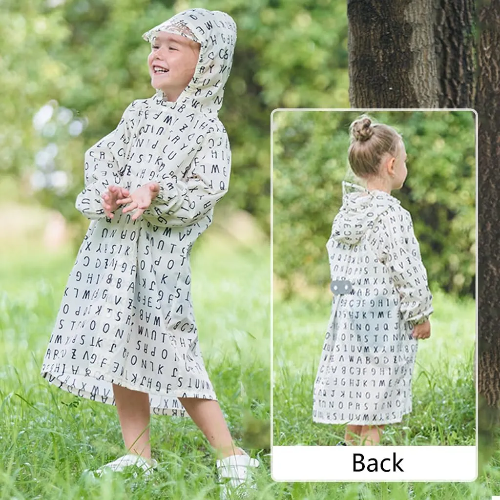 Toddler Kids Raincoat Boys Girls Rain Jacket Lightweight Rain Poncho Waterproof Outwear Rainwear