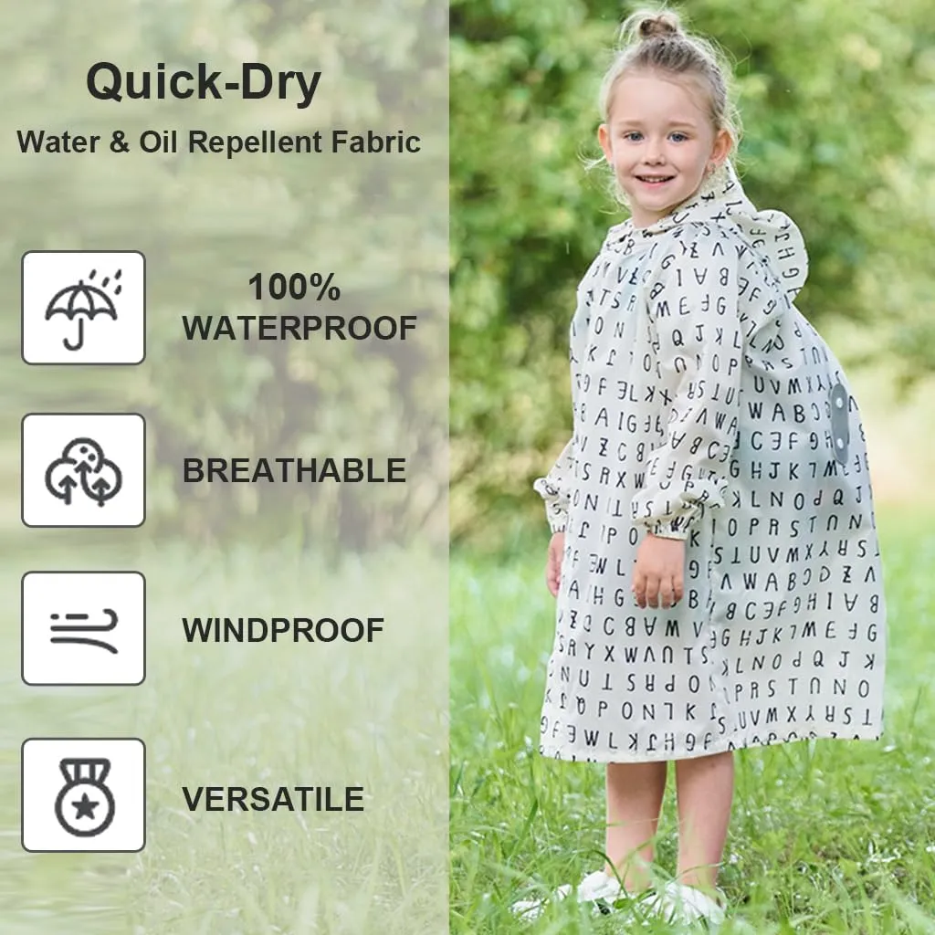 Toddler Kids Raincoat Boys Girls Rain Jacket Lightweight Rain Poncho Waterproof Outwear Rainwear