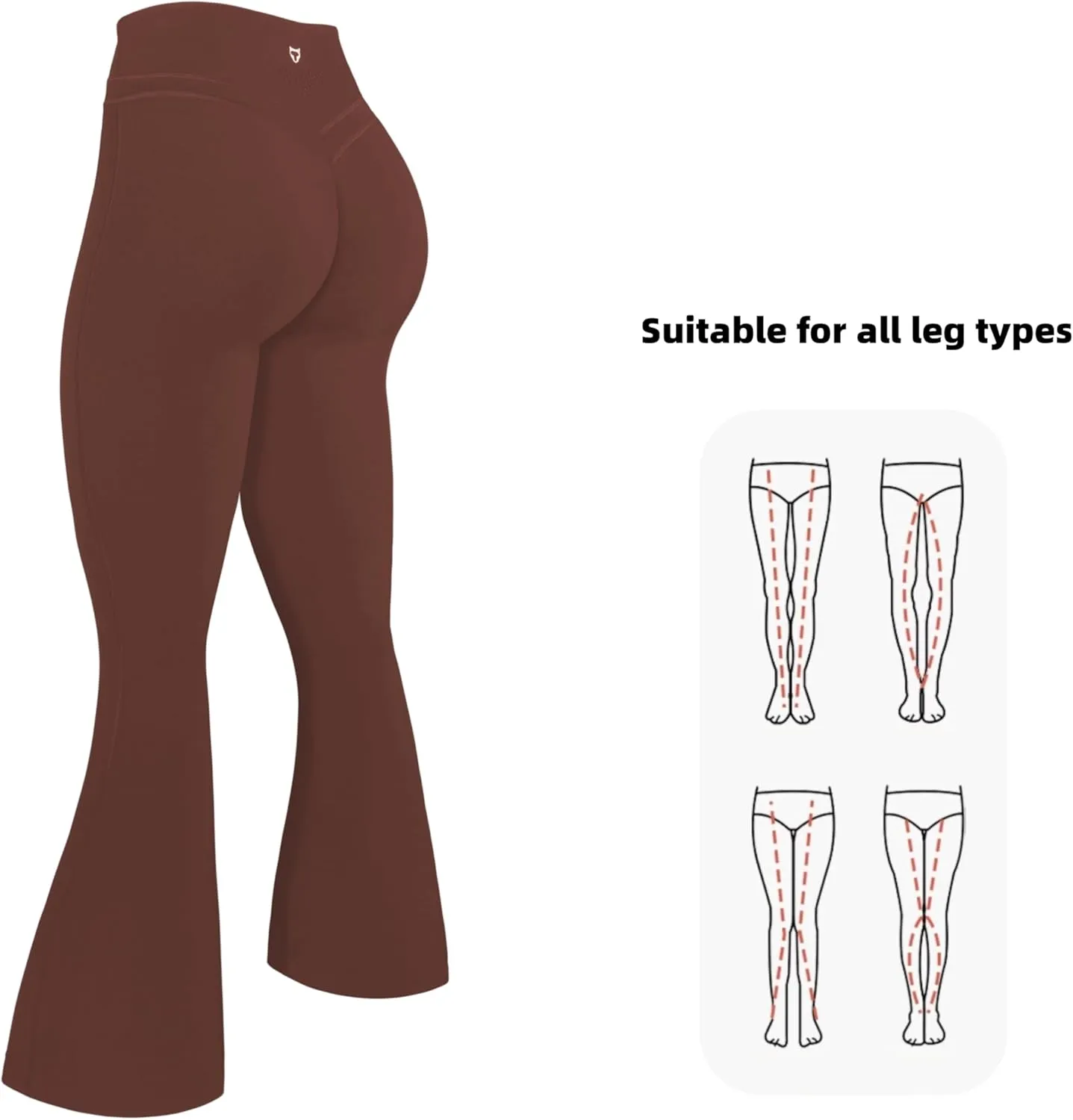 TomTiger Flare Leggings for Women Bootcut Yoga Pants with Tummy Control High-Waisted and Wide Leg