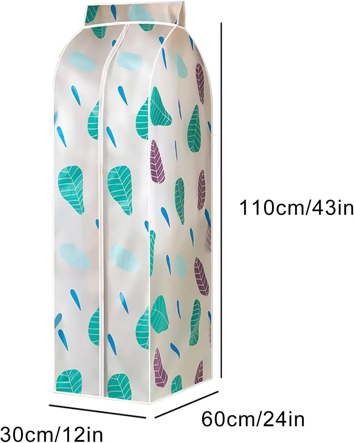 Translucent Garment Rack Cover, PEVA Garment Bag Wardrobe Bags for Hanging Clothes for Closet Clothes Dresses Suit Coats Storage(30x60x110cm/12x24x43in)