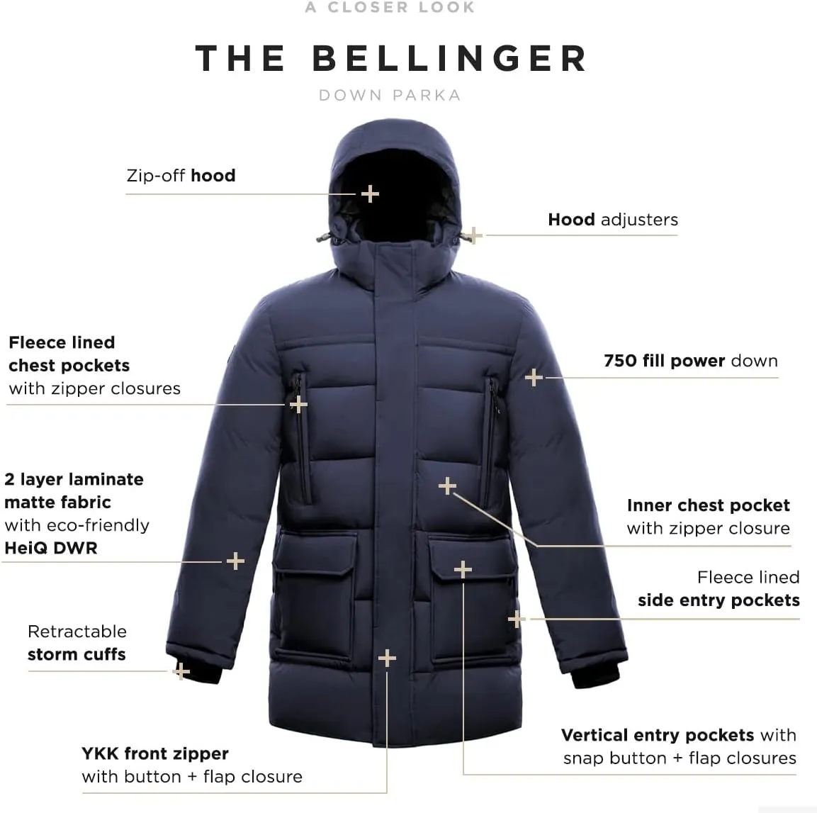 Triple F.A.T. Goose Bellinger Mens Puffer Down Jacket | Winter Coat for Mens