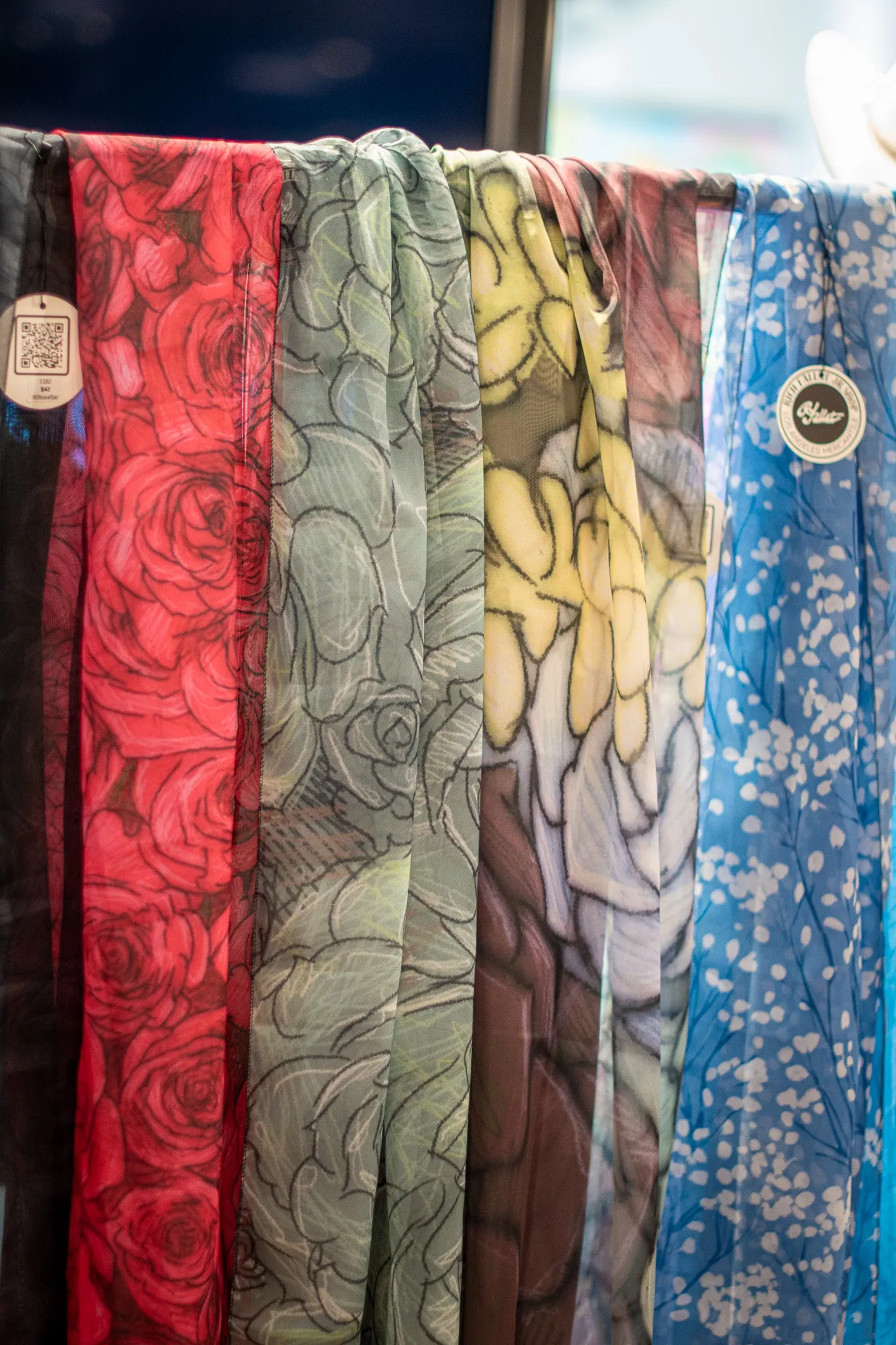 Turquoise Rose Voile Sarong