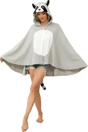 Unisex Adults Animal Hooded Cloak Cartoon Cape for Halloween Christmas Party Cosplay Costumes