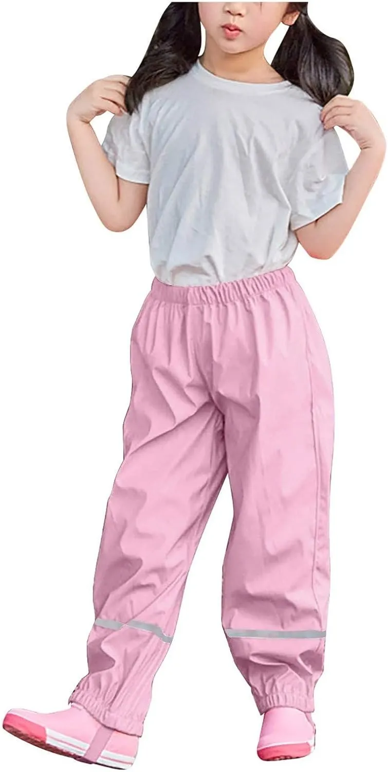 Unisex rain Pants Children,Women Waterproof and Windproof rain Trousers Over Pants for Girls Boys 98-134