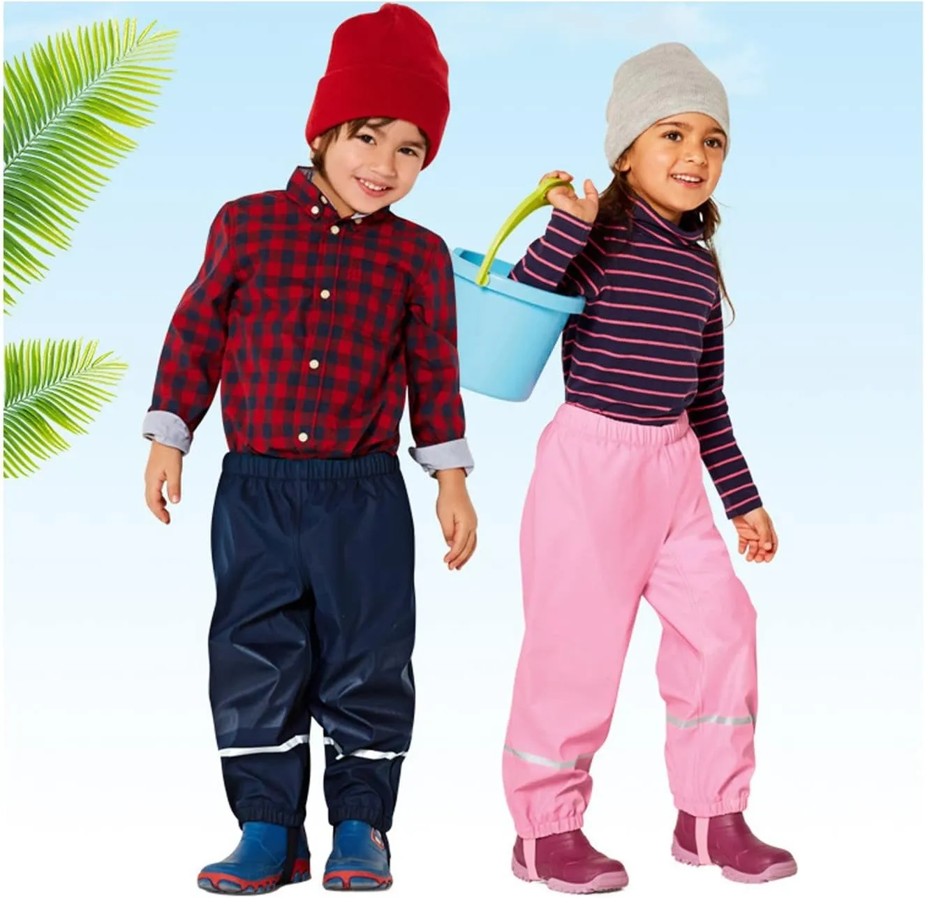 Unisex rain Pants Children,Women Waterproof and Windproof rain Trousers Over Pants for Girls Boys 98-134